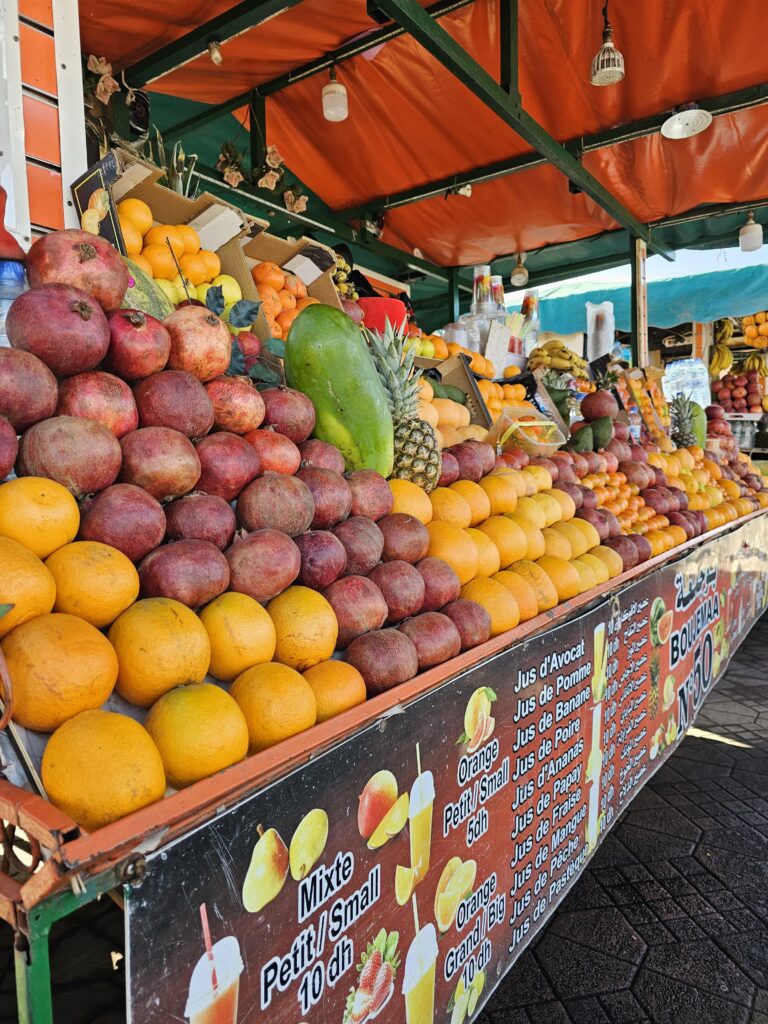 Fruit juice stall in the Medina Marrakech