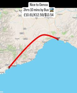 France to Italy by bus on a budget