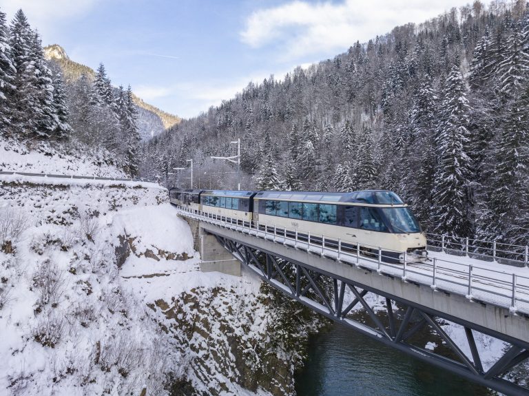 Golden Pass Train Panoramic Winter