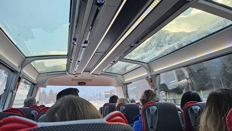 panoramic coach in switzerland glass roof bus to chamonix