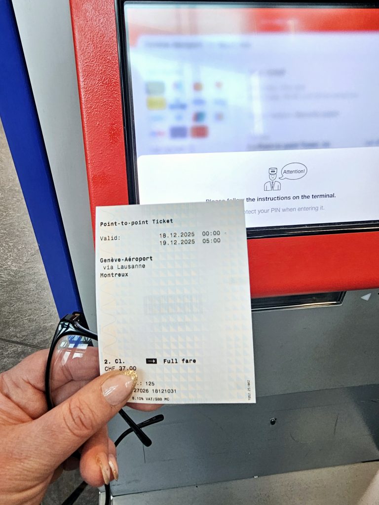 Geneva Airport to Montreux Train Ticket