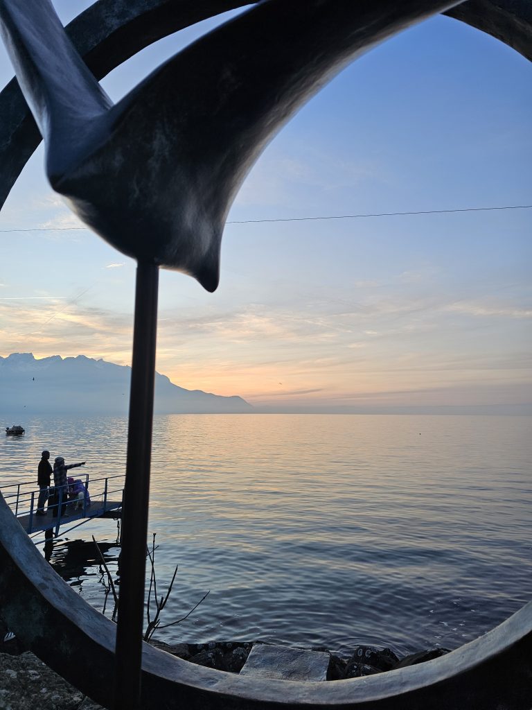 Montreux sculptures by Lake Geneva
