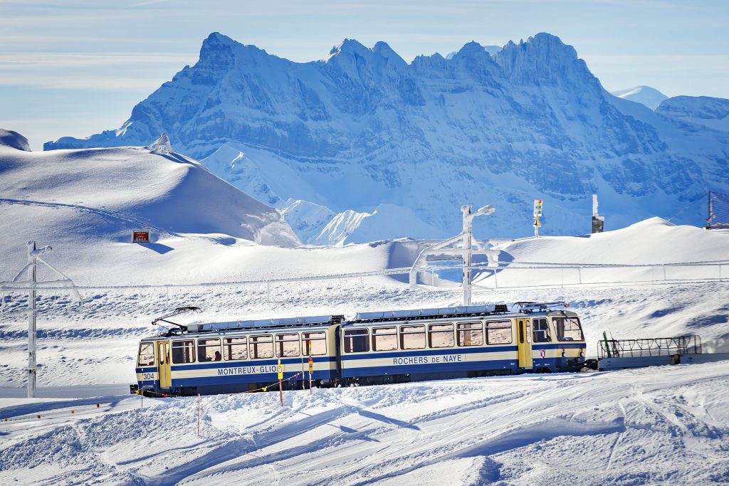 Rochers de Naye Christmas train to Santa House at Montreux Christmas Markets