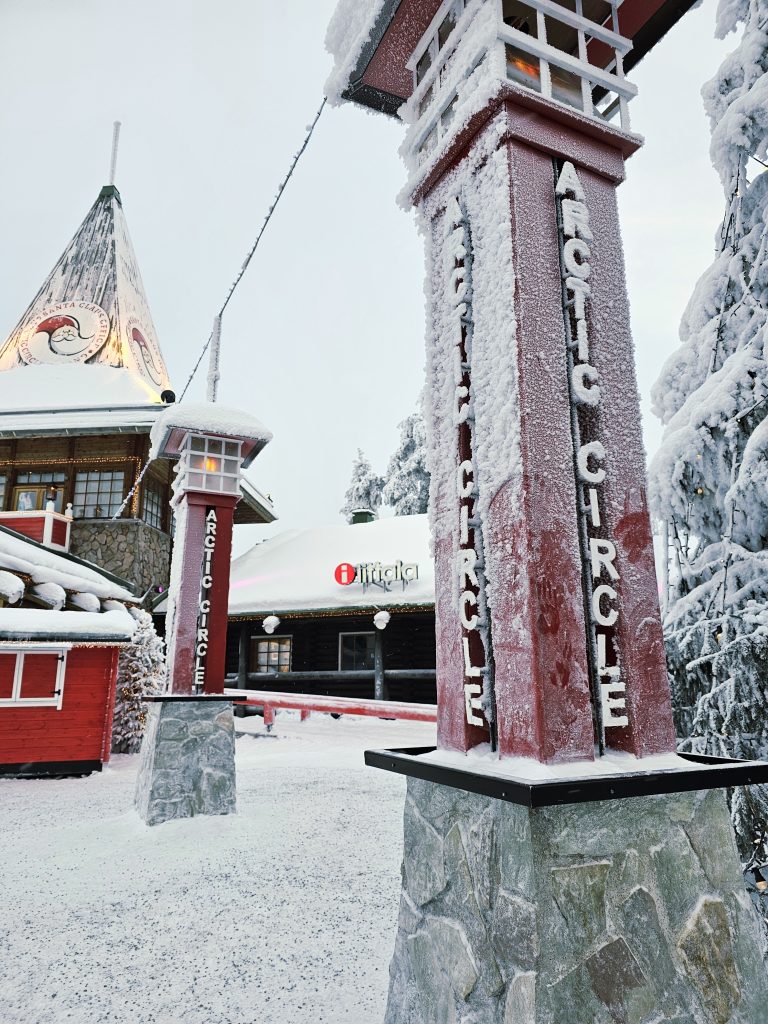 crossing the arctic circle at santa claus village