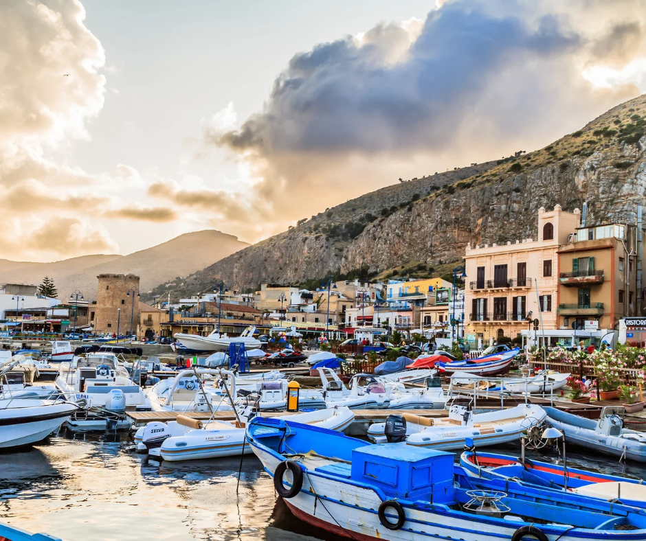 Palmero habour - a cheap city to visit in Italy from the UK