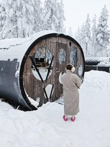Sauna World at Lapland Winter Park which was part of our 2 day Rovaniemi itinerary