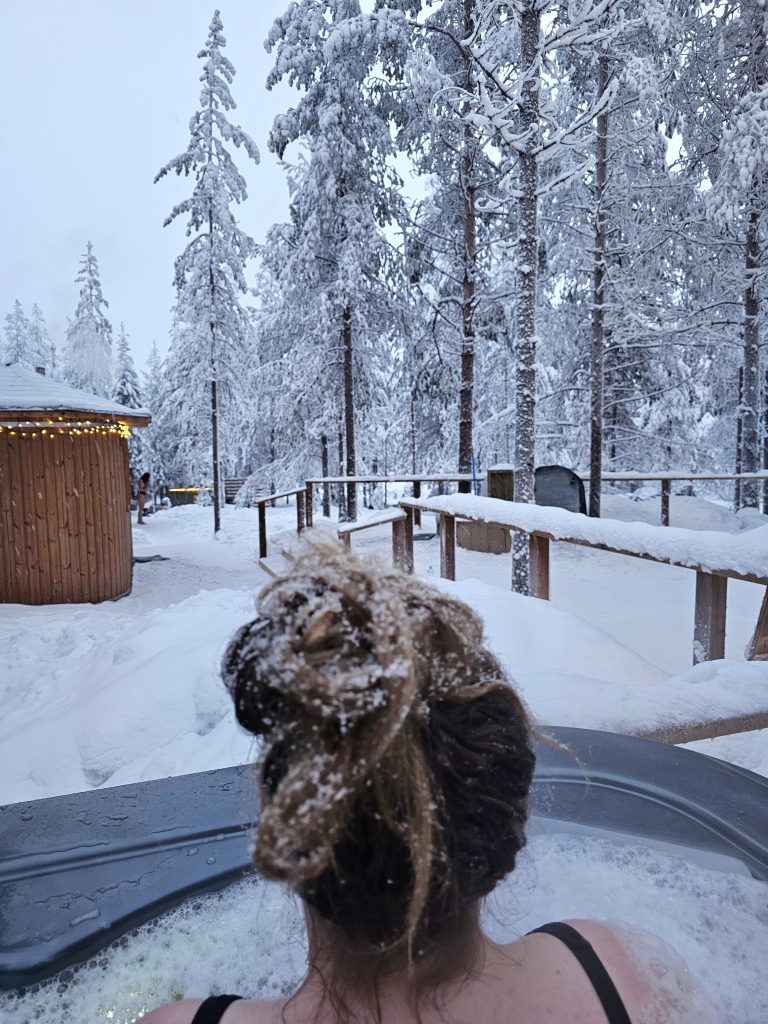 snow sauna at Lapland winter park.
