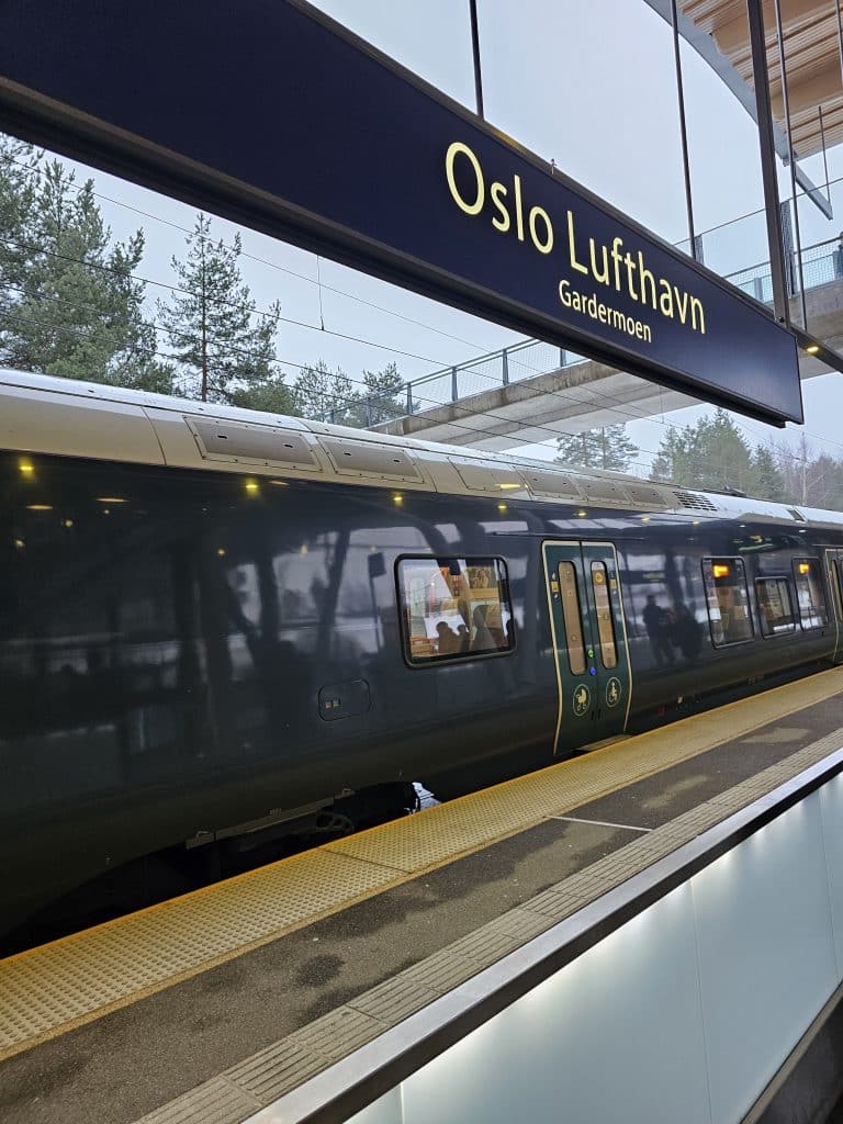 Oslo Gardermoen train station at Oslo airport