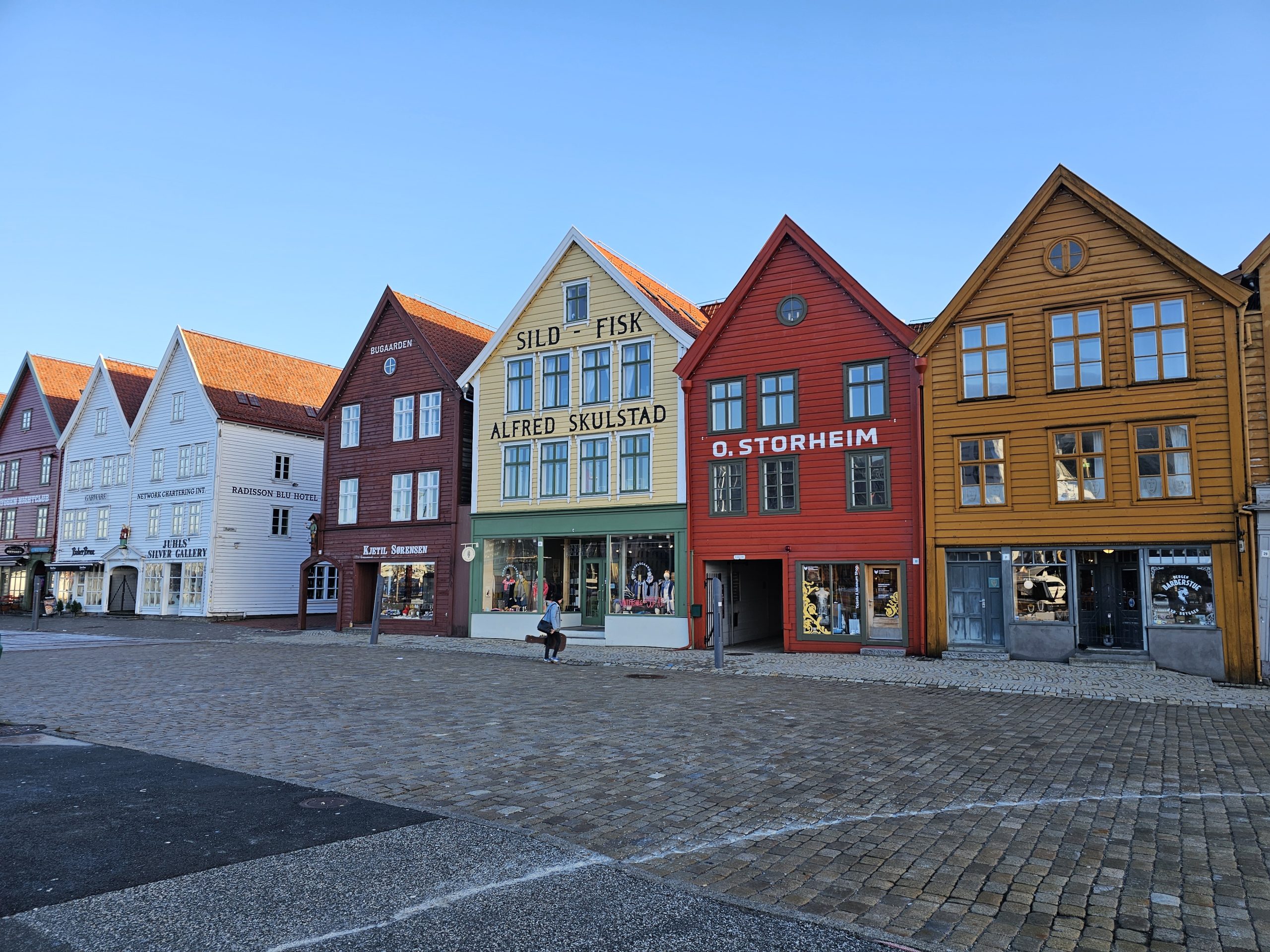 Colourful wooden houses at Bryggen harbour in Bergen, Norway