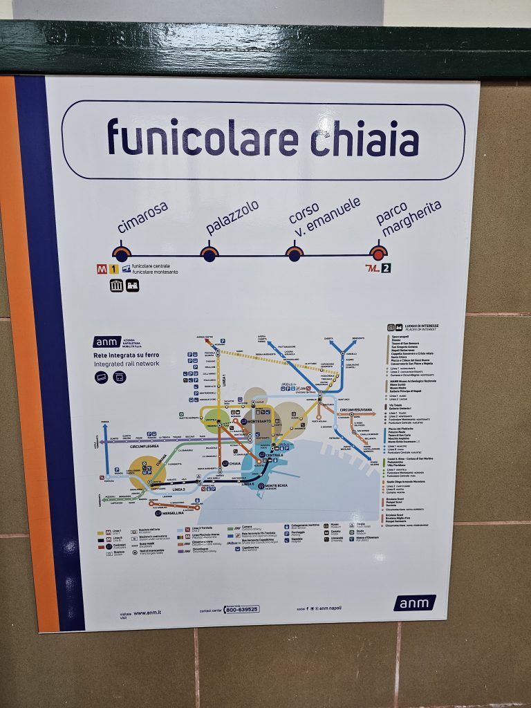 Chiaia funicular and metro map