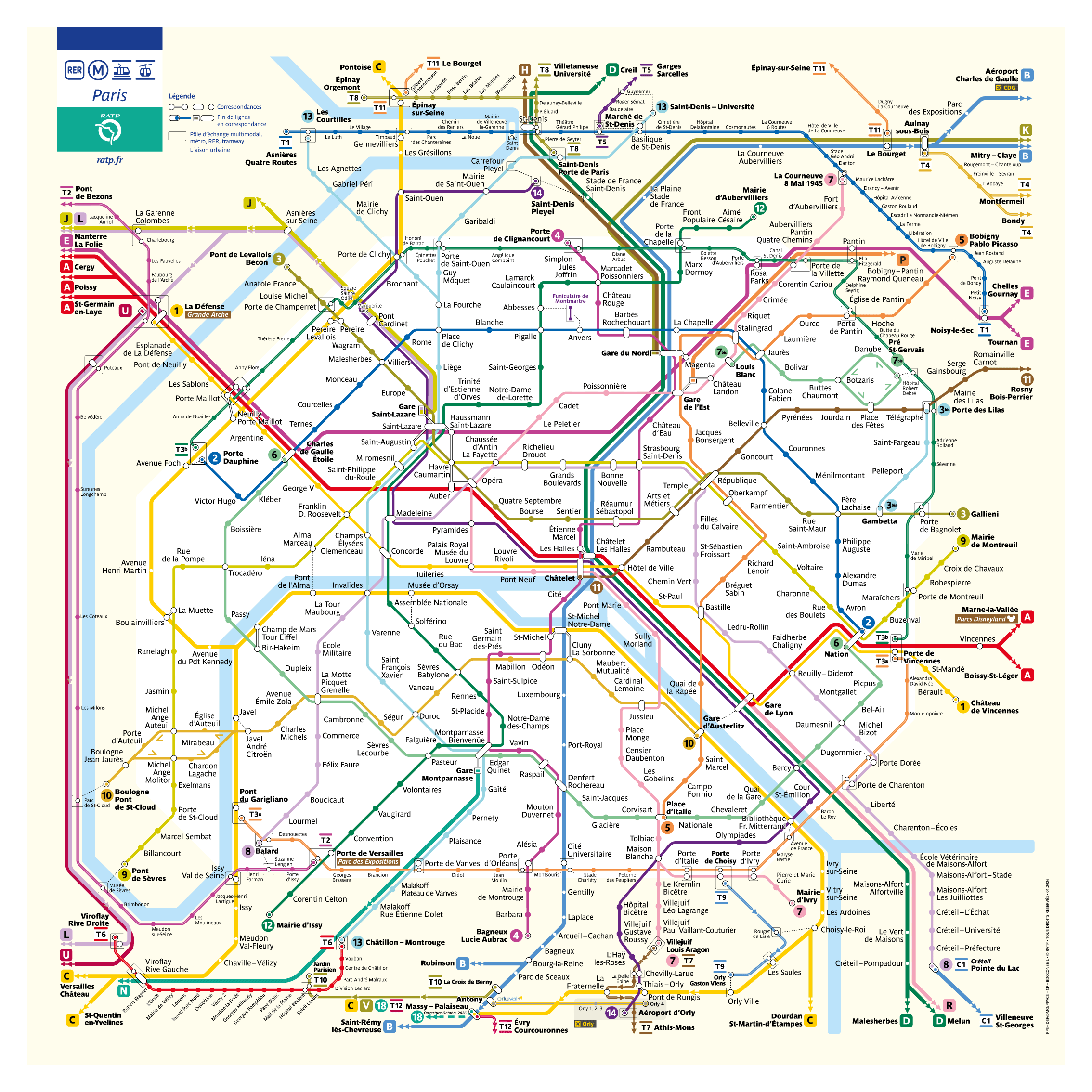 Paris metro map