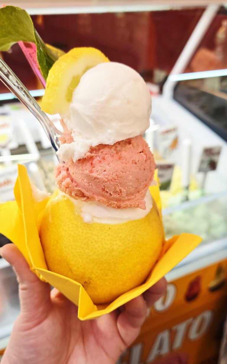 lemon sorbet ice cream in Sorrento