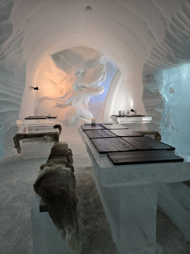 Interior of the Ice restaurant in Rovaniemi