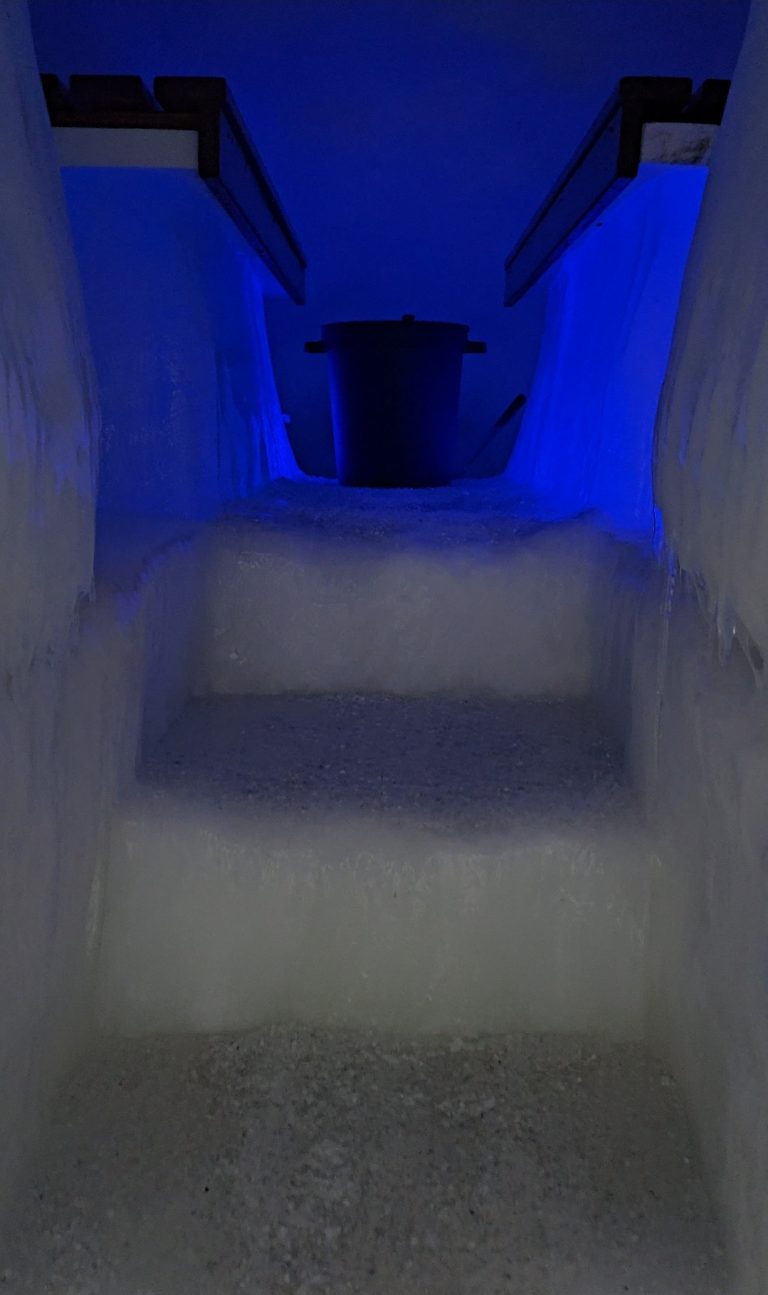 Inside of the Snow Sauna in Lapland