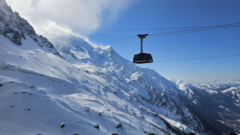 Auguille du Midi Cable Car in February