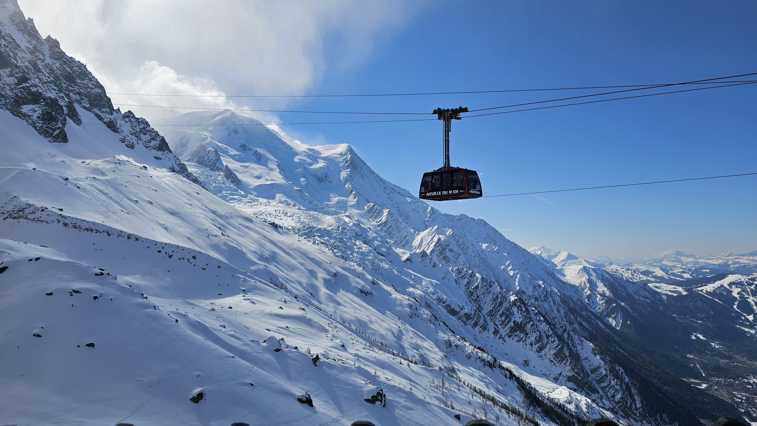 Auguille du Midi Cable Car in February