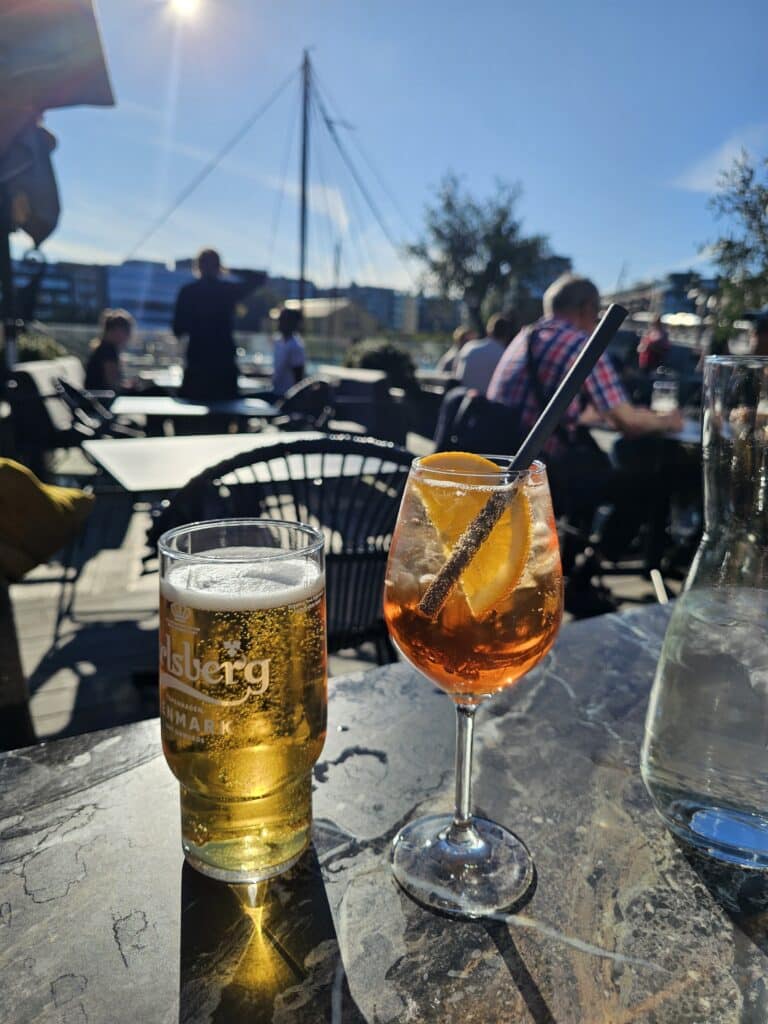 Drinks at Brygga habour Tonsberg