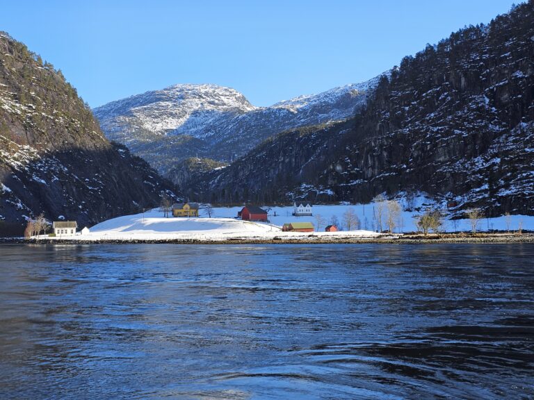 Norwegian fjords near Bergen by boat
