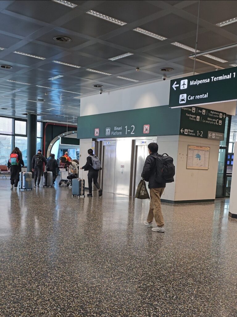 Train Station in Milan Malpensa Airport