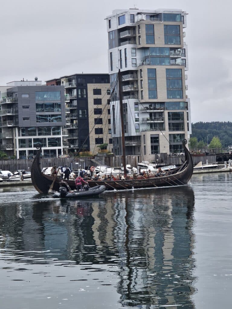 Viking ship on Brygga habour Tonsberg