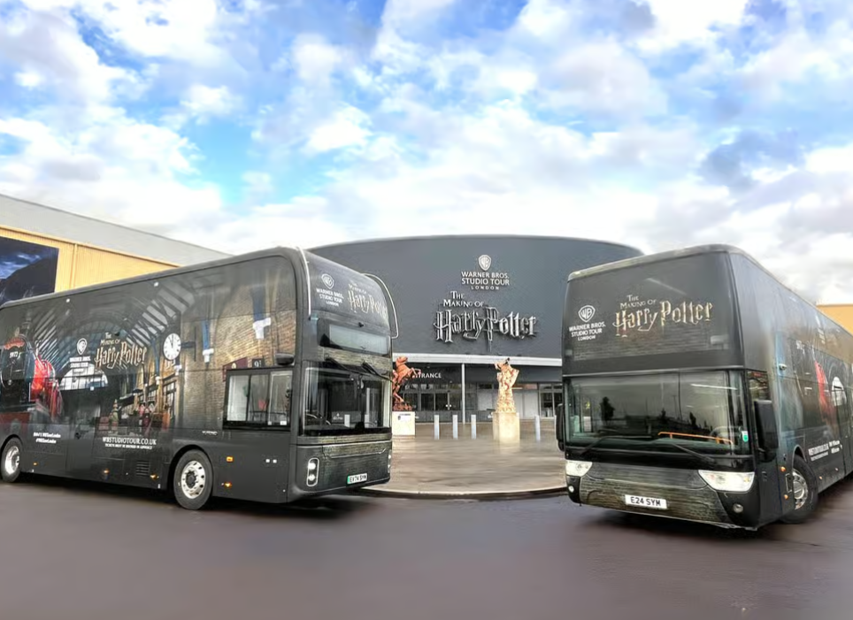 Warner Bros. Studio Tour London Harry Potter experience with branded bus transfers